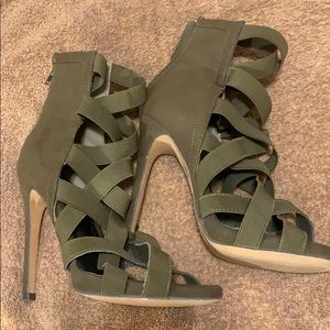 Olive green heels